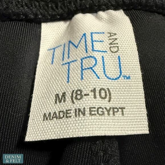 Time and Tru Faux Leather Leggings Black High Rise Women’s Pants Size M NWT - Picture 9 of 13